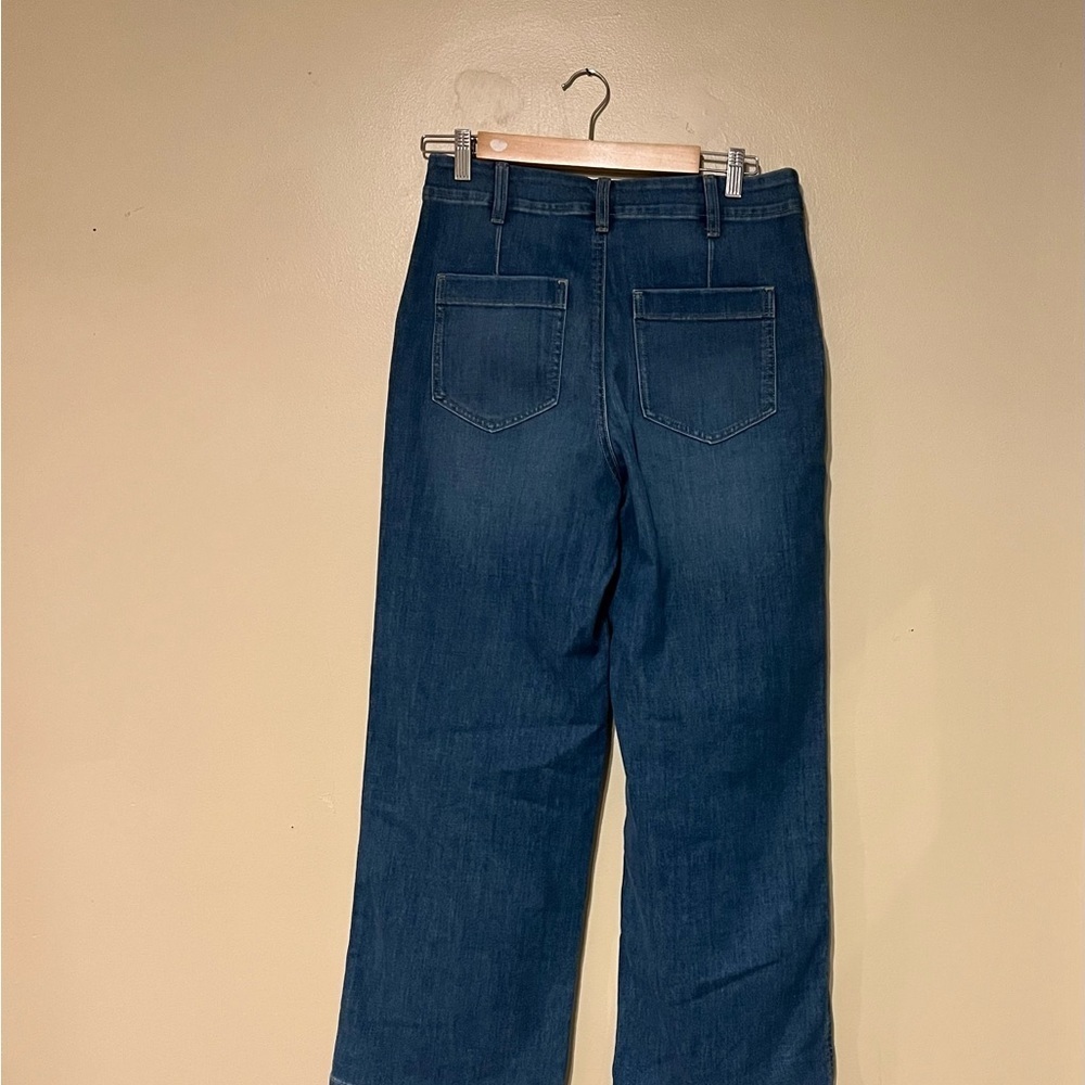 Women’s SONOMA Adaptive High Rise Wide Legs Stretch Denim Hook N Loop Fly 8 - Picture 6 of 9